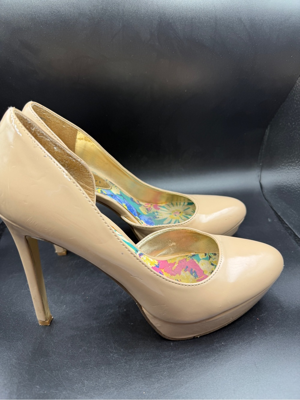 Madden girl Nude Patent Platform High Heel Pumps - Women